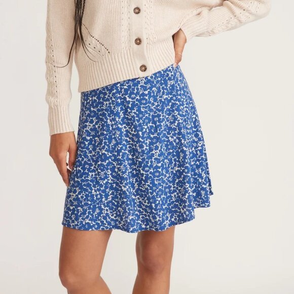 Marine Layer Blue and White Mini Skirt - Picture 1 of 8